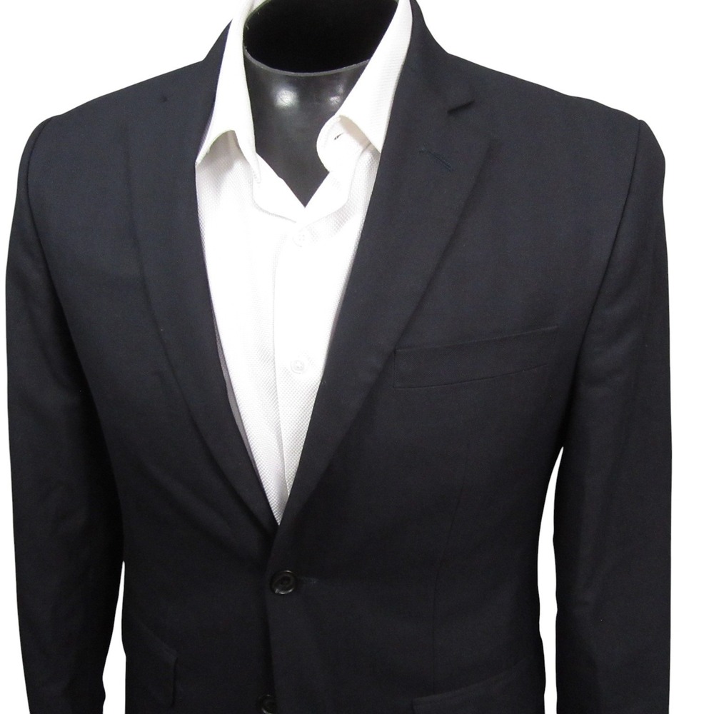 Banana Republic Sport Coat 38 R Solid Navy Blue Blazer Two Button‎ Single Vent